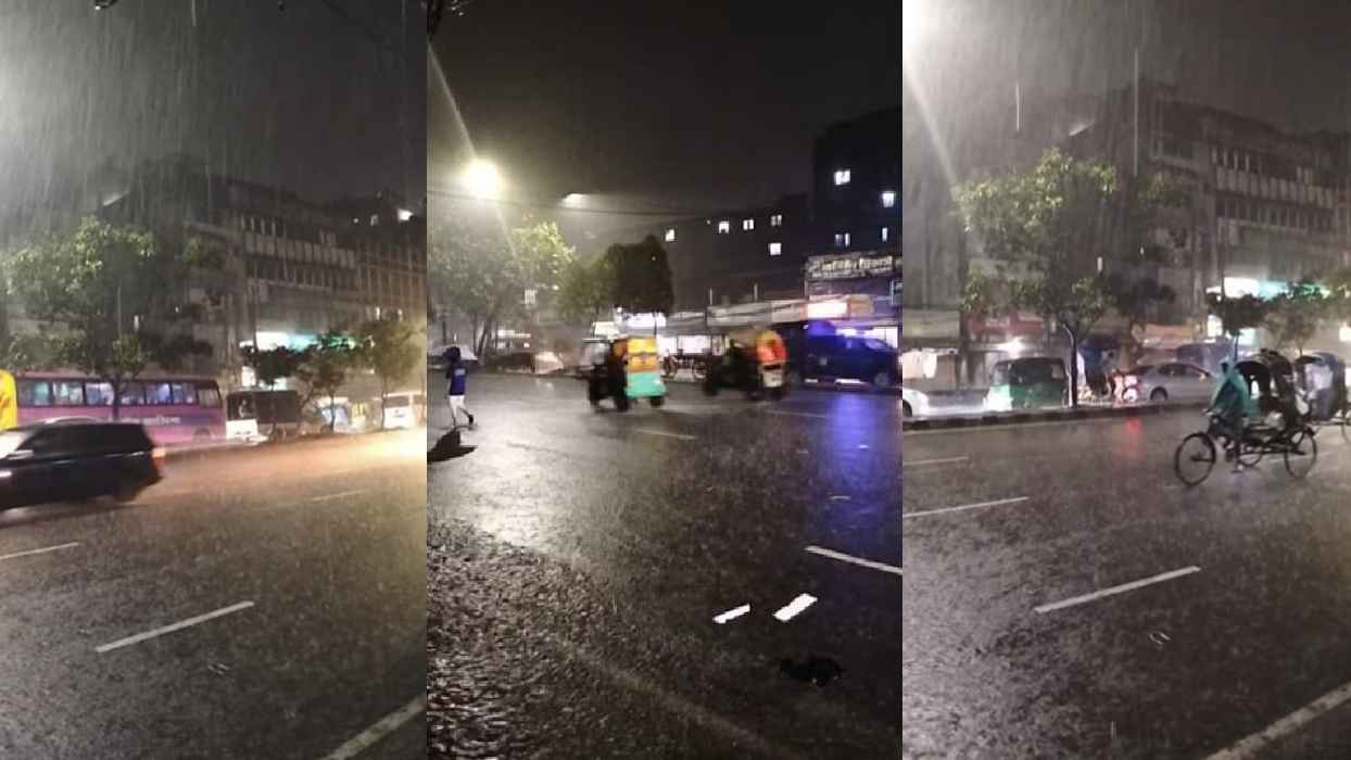 সন্ধ্যার ঝুম বৃষ্টিতে ভোগান্তিতে নগরবাসী